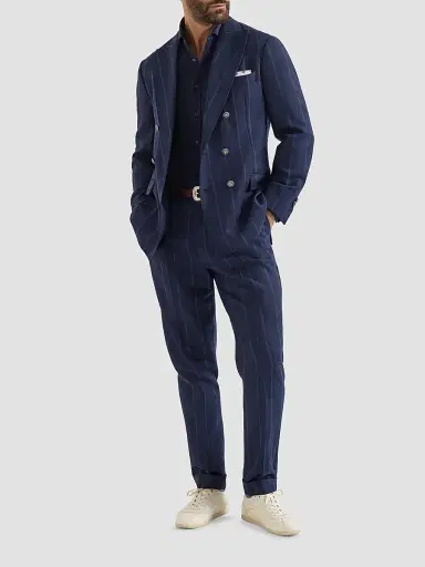 Brunello Cucinelli Men's Cotton Piqué Shirt with Spread Collar | Thumbnail 2 Brunello Cucinelli Men's Cotton Piqué Shirt with Spread Collar | Thumbnail 2