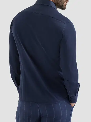 Brunello Cucinelli Men's Cotton Piqué Shirt with Spread Collar | Thumbnail 4 Brunello Cucinelli Men's Cotton Piqué Shirt with Spread Collar | Thumbnail 4