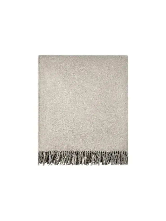 Brunello Cucinelli Two-Tone Silk Double Cloth Throw with Fringe