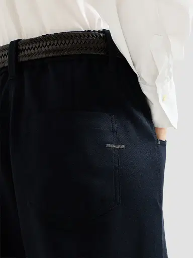 Brunello Cucinelli Women's Stretch Cotton Cover Baggy Pull-On Trousers with Shiny Bartack | Thumbnail 6