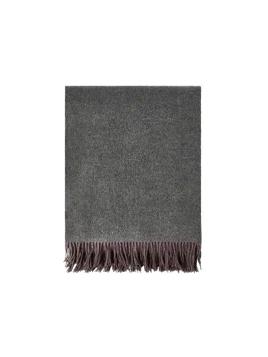 Brunello Cucinelli Two-Tone Cashmere Double Cloth Lightweight Throw - Grey Red | Thumbnail 1