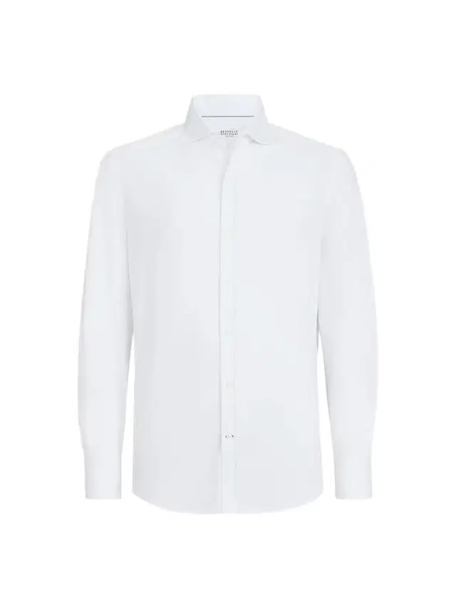 Brunello Cucinelli Men's Cotton Piqué Shirt with Spread Collar