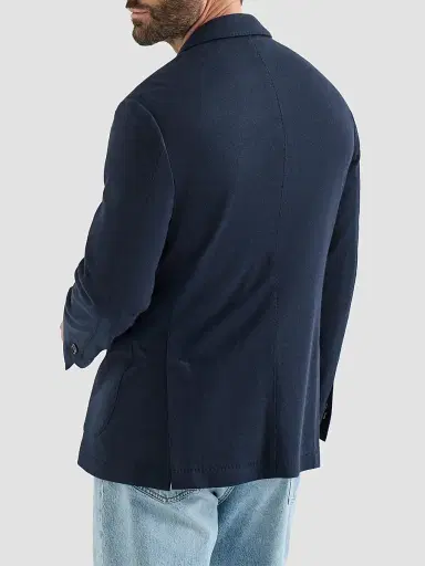 Brunello Cucinelli Men's Cashmere Jersey Blazer with Patch Pockets - Cobalt | Thumbnail 4