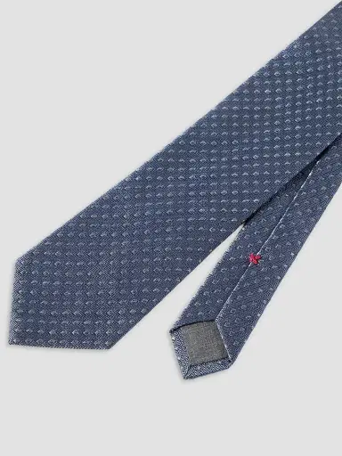 Brunello Cucinelli Men's Silk Tie with Geometric Pattern | Thumbnail 3 Brunello Cucinelli Men's Silk Tie with Geometric Pattern | Thumbnail 3