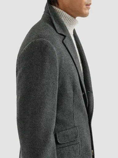 Brunello Cucinelli Men's Lightweight Water-Resistant Cashmere Coat with Double Vents | Thumbnail 6 Brunello Cucinelli Men's Lightweight Water-Resistant Cashmere Coat with Double Vents | Thumbnail 6