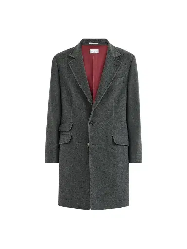 Brunello Cucinelli Men's Lightweight Water-Resistant Cashmere Coat with Double Vents | Thumbnail 1 Brunello Cucinelli Men's Lightweight Water-Resistant Cashmere Coat with Double Vents | Thumbnail 1