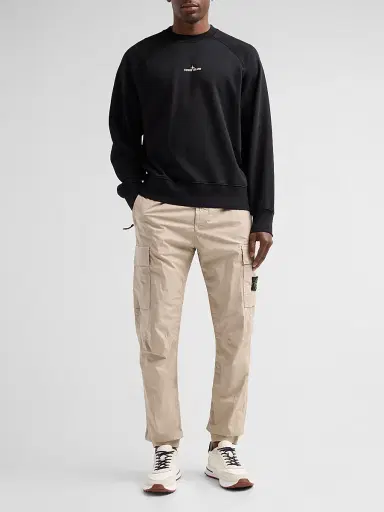 Stone Island Men's Felpa Cotton Crewneck Sweatshirt - Black | Thumbnail 2
