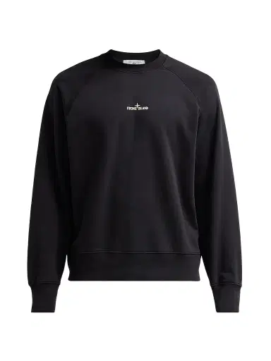 Stone Island Men's Felpa Cotton Crewneck Sweatshirt - Black | Thumbnail 1
