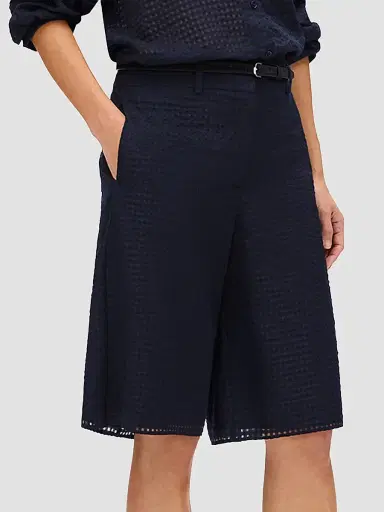 Another Tomorrow Women's Gingham Bermuda Pants - Black - Size 12 | Thumbnail 4