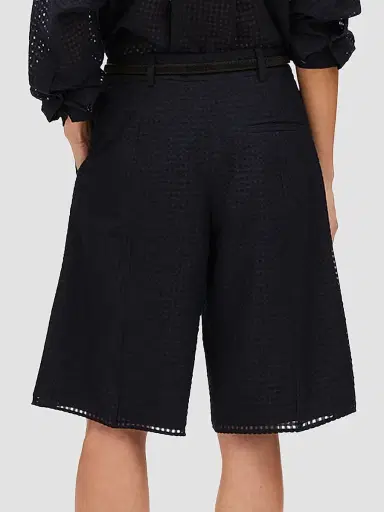 Another Tomorrow Women's Gingham Bermuda Pants - Black - Size 12 | Thumbnail 5