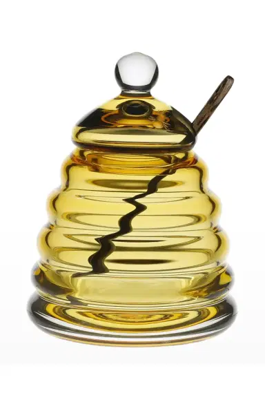 William Yeoward Crystal Honeycomb Honey Jar & Spoon | Thumbnail 2
