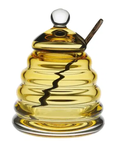 William Yeoward Crystal Honeycomb Honey Jar & Spoon | Thumbnail 1