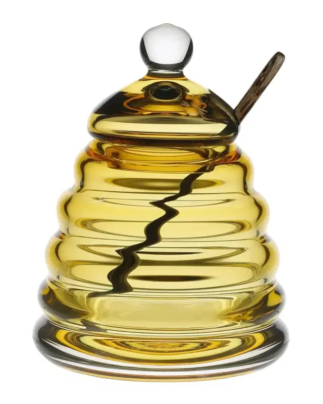 William Yeoward Crystal Honeycomb Honey Jar & Spoon
