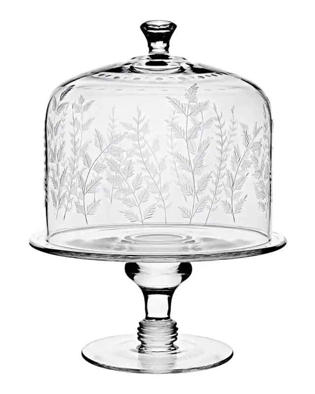 William Yeoward Crystal Fern Cake Stand & Dome