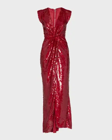 Dolce & Gabbana Twisted Plunging Sequin Gown | Thumbnail 2