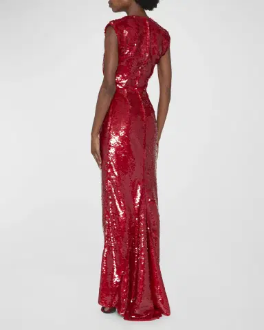 Dolce & Gabbana Twisted Plunging Sequin Gown | Thumbnail 4