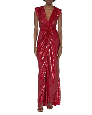 Dolce & Gabbana Twisted Plunging Sequin Gown | Thumbnail 1