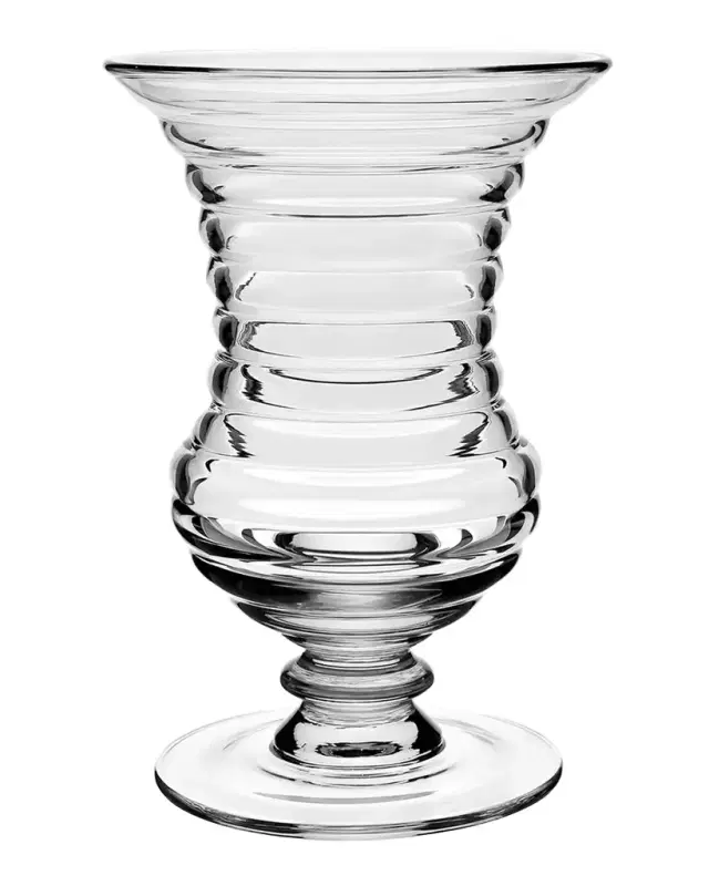 William Yeoward Crystal Ripples Footed Vase, 11"