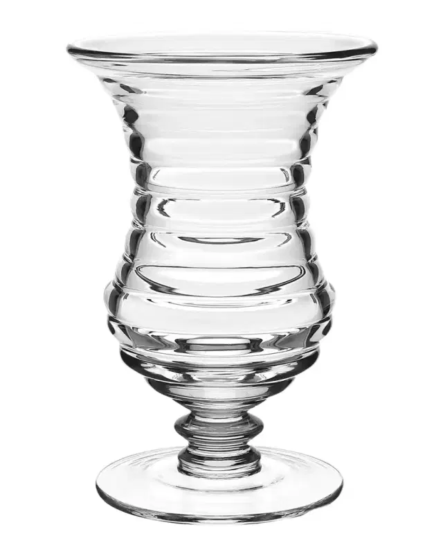 William Yeoward Crystal Ripples Footed Vase, 8.5"