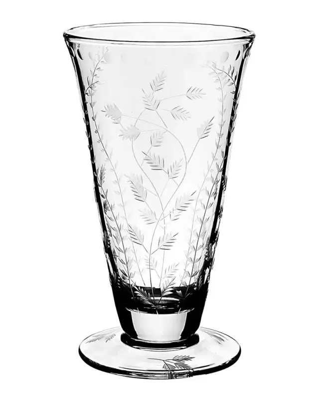 William Yeoward Crystal Fern Footed Flower Vase, 10"