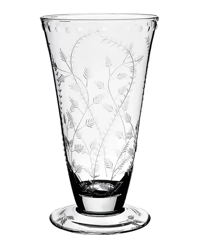 William Yeoward Crystal Fern Footed Flower Vase, 12.5"