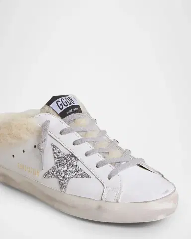 Golden Goose Super-Star Sabot Shearling-Lined Leather Slide Sneakers | Thumbnail 4