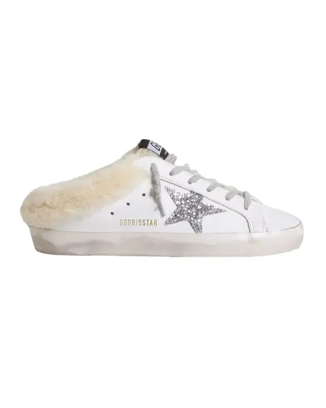 Golden Goose Super-Star Sabot Shearling-Lined Leather Slide Sneakers