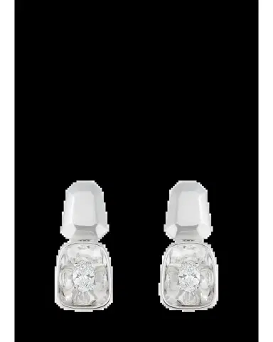 Nikos Koulis LOOK 18K White Gold Oval Diamond Drop Earrings | Thumbnail 2