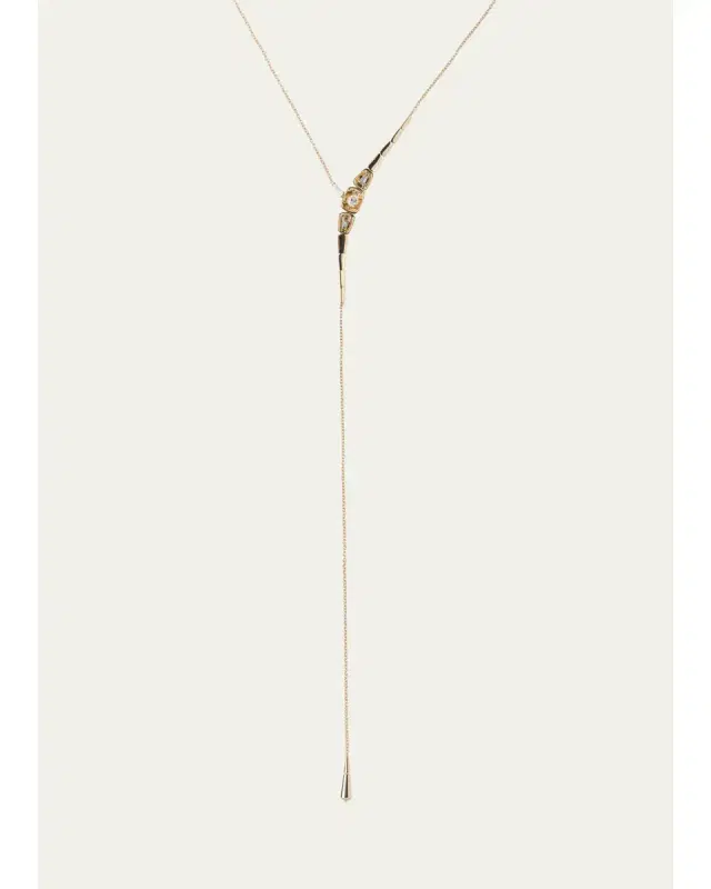 Nikos Koulis LOOK 18K Yellow Gold Triple Diamond Lariat Necklace
