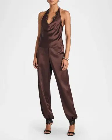 SEROYA Lovella Satin Halter Top | Thumbnail 2