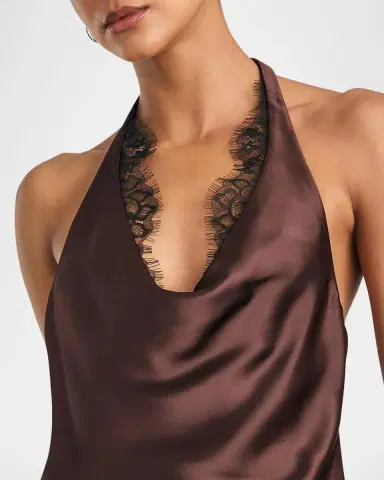 SEROYA Lovella Satin Halter Top | Thumbnail 5