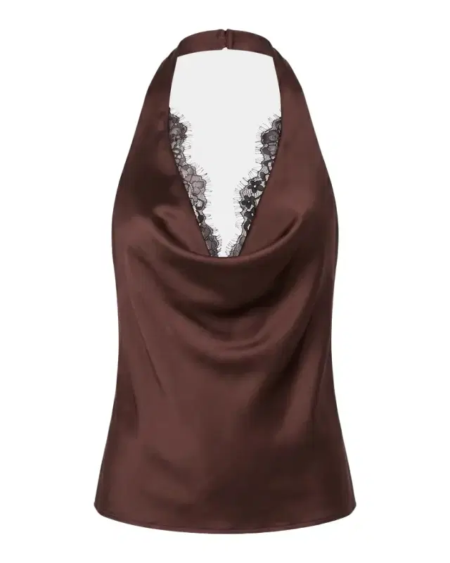 SEROYA Lovella Satin Halter Top