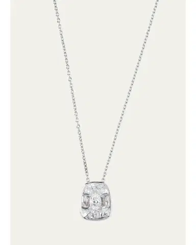 Nikos Koulis LOOK 18K White Gold Oval Diamond Pendant Necklace | Thumbnail 1