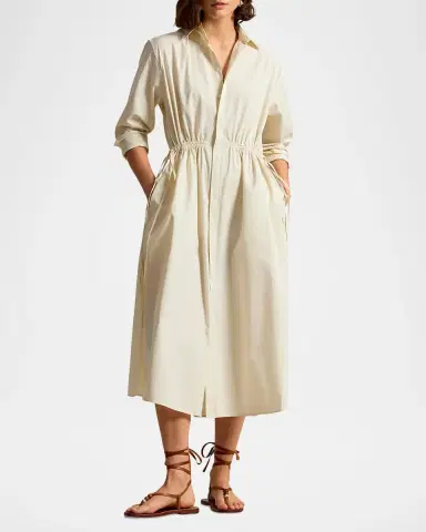 Polo Ralph Lauren Cotton Drawcord Midi Shirtdress | Thumbnail 2