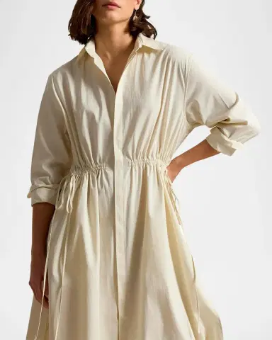 Polo Ralph Lauren Cotton Drawcord Midi Shirtdress | Thumbnail 4