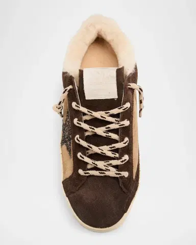Golden Goose Super-Star Shearling-Lined Suede Low-Top Sneakers | Thumbnail 6
