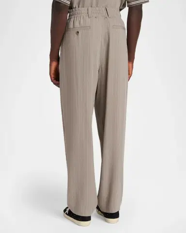 Golden Goose Men's Hairline Stripe Pleated Wide-Leg Trousers | Thumbnail 3 Golden Goose Men's Hairline Stripe Pleated Wide-Leg Trousers | Thumbnail 3