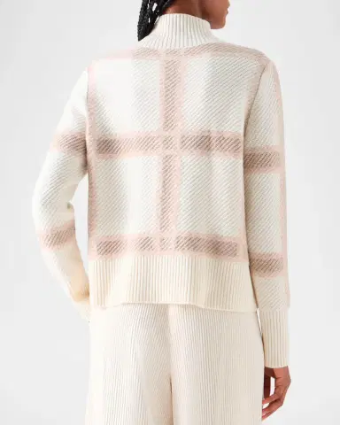 Akris punto Intarsia Plaid Wool-Cashmere Sweater | Thumbnail 3