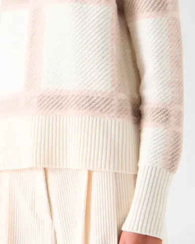 Akris punto Intarsia Plaid Wool-Cashmere Sweater | Thumbnail 5