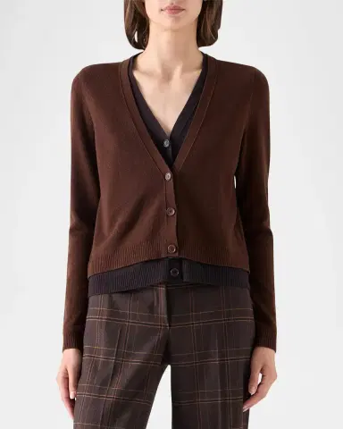 Akris punto Wool-Cashmere V-Neck Cardigan | Thumbnail 4 Akris punto Wool-Cashmere V-Neck Cardigan | Thumbnail 4