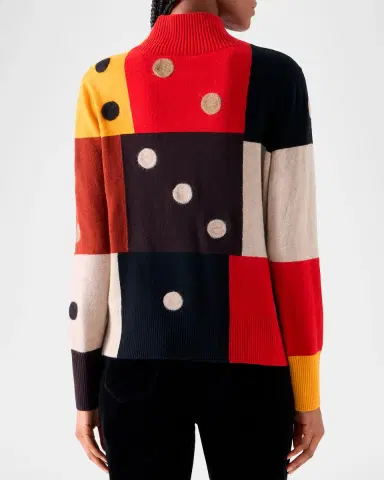 Akris punto Dice Intarsia Colorblock Wool-Cashmere Sweater | Thumbnail 3 Akris punto Dice Intarsia Colorblock Wool-Cashmere Sweater | Thumbnail 3