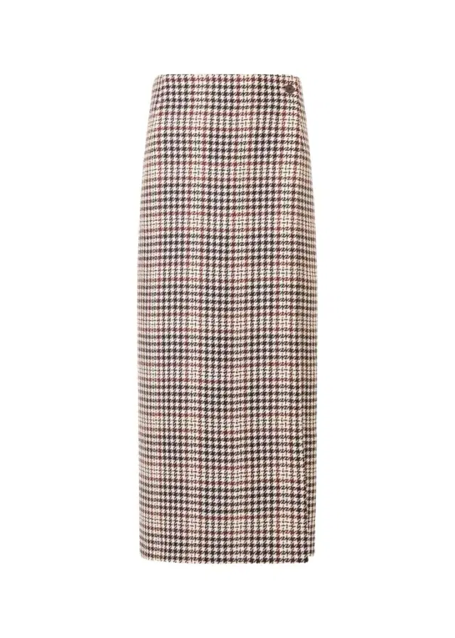 Akris punto Houndstooth Check Midi Wrap Skirt