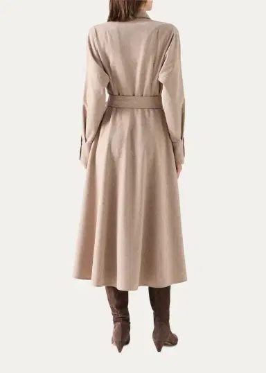 Akris punto Flannel Wool Trench Midi Dress | Thumbnail 3 Akris punto Flannel Wool Trench Midi Dress | Thumbnail 3