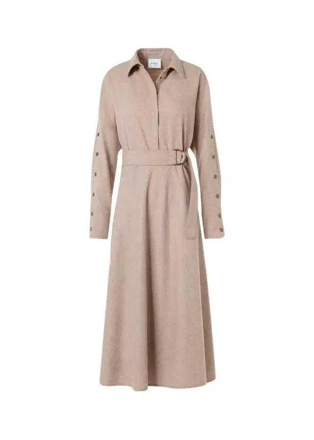 Akris punto Flannel Wool Trench Midi Dress