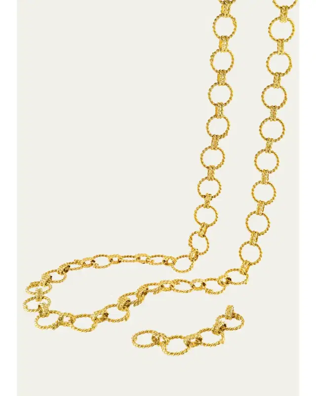 VERDURA 18K Yellow Gold Circle Rope Link Necklace