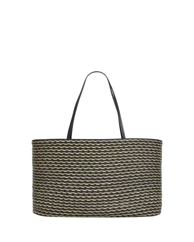 The Row Beau Striped Raffia & Leather Tote Bag