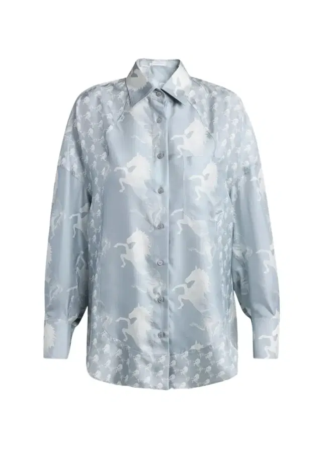 Stella McCartney Horse-Print Paneled Silk Button-Down Shirt