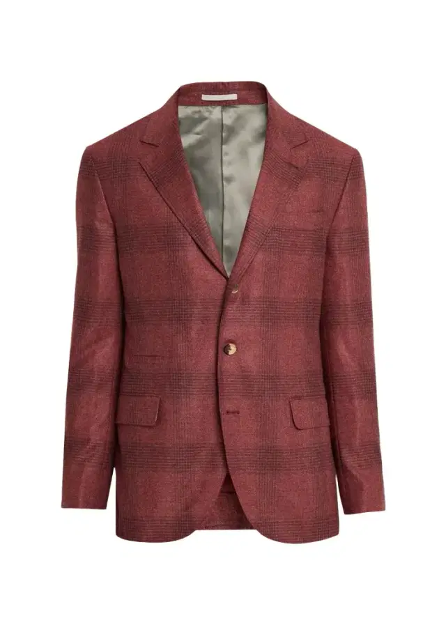 Brunello Cucinelli Men's Plaid Wool-Cashmere Single-Breasted Sport Coat