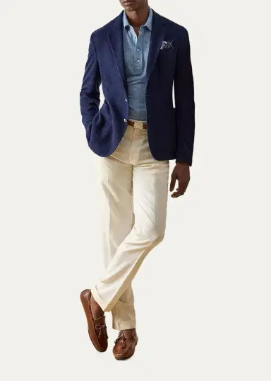 Ralph Lauren Purple Label Men's Cashmere and Silk Chevron Jacquard Blazer | Thumbnail 2