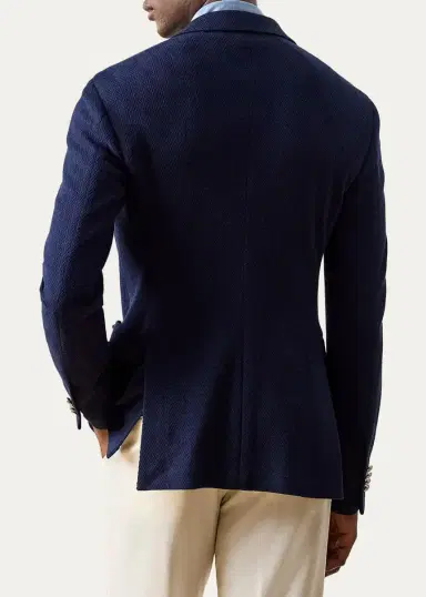 Ralph Lauren Purple Label Men's Cashmere and Silk Chevron Jacquard Blazer | Thumbnail 3